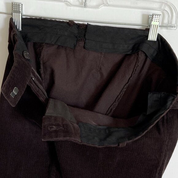 VINTAGE MICHAEL KORS DARK BROWN CORDUROY PANTS LOW RISE FLARED BOHO XS - Picture 3 of 3